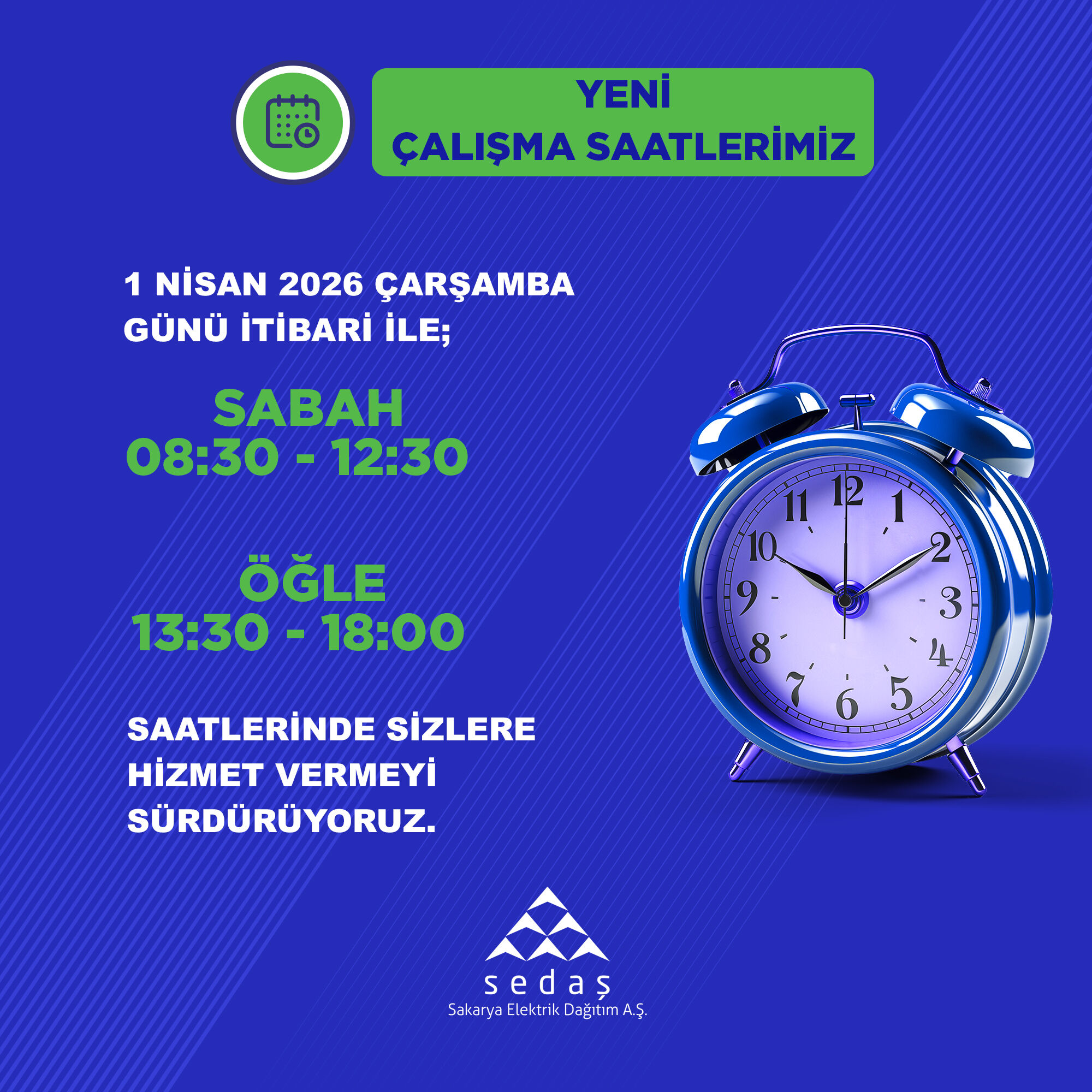 Sedaş Çalışma Saatleri