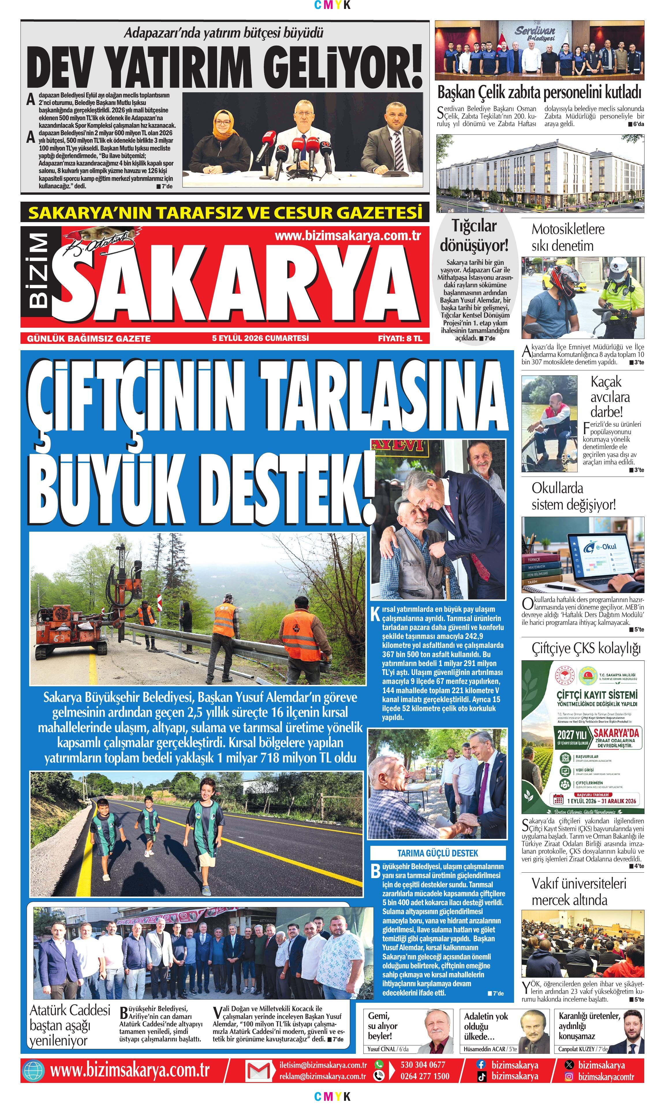 Bizim Sakarya Gazetesi - 5 Eylül 2026