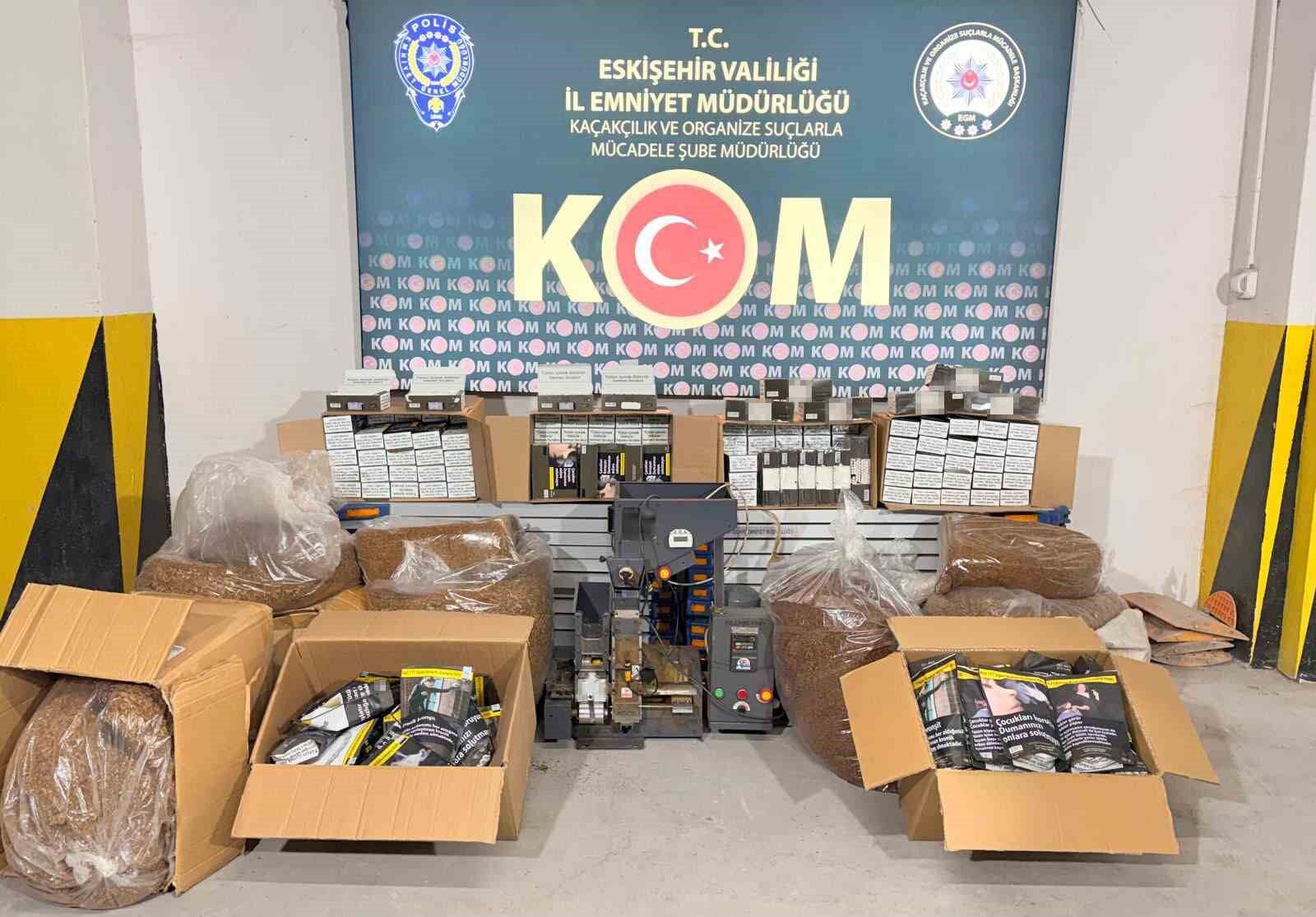 Eskişehir'de kaçak tütün ve alkol operasyonu