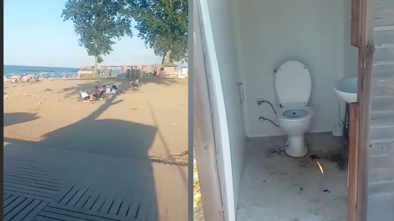Karasu'da kapısı olmayan tuvalet!