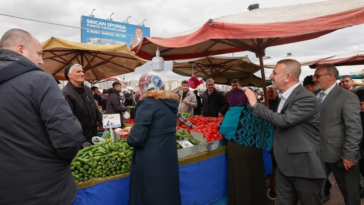 Sincan Belediye Başkanı Ercan’dan semt pazarına ziyaret