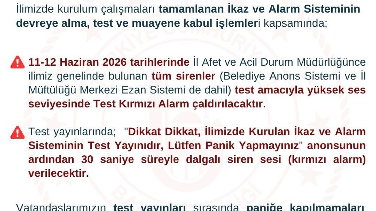 Bartın'da afetler için ikaz ve alarm sistemi kuruldu