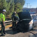 Hastaneden taburcu olduktan dakikalar sonra aracı küle döndü
