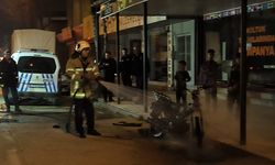 Bursa'da motosiklet yangını kamerada