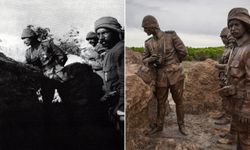 Atatürk'ün Çanakkale Savaşı'nda siperde çekilen fotoğrafı, aynı yerde yapılan anıtla ölümsüzleştirildi