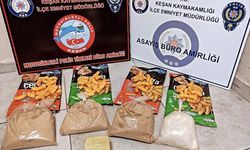 Edirne'de cips paketlerine gizlenmiş yaklaşık 4 kilogram uyuşturucu ele geçirildi