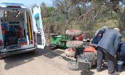 Orhangazi'de devrilen traktörün sürücüsü yaralandı