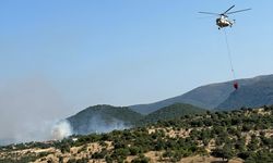 Balıkesir'de ormanlık alandaki yangına müdahale ediliyor