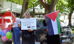 İsrail'in Filistinlilere saldırıları Erdek'te protesto edildi