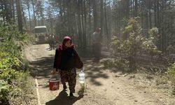 Orman yangınında yürekleri serinleten detay