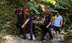 İznik'te kanyonda düşerek bileğinden yaralanan kadın ekiplerce kurtarıldı