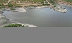 Tekirdağ'daki Türkmenli Göleti'nin su seviyesi kuraklık nedeniyle azaldı