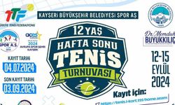 2024 Avrupa Spor Şehri Kayseri, 12 yaş hafta sonu Tenis Turnuvası’na ev sahipliği yapacak