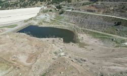 Baraj göleti kuraklık nedeniyle kuruma noktasına geldi