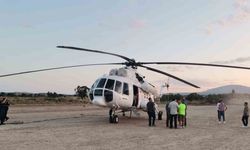Denizli’deki yangın söndürme çalışmalarına desteğe gelen helikopter zorunlu iniş yaptı