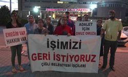 İşten çıkarılan Çiğli Belediyesi işçilerinden CHP Genel Merkezi önünde eylem