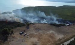 İznik Gölü’nde sazlık yangını