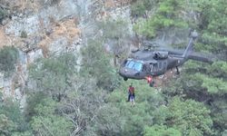 Kazdağları’nda Şahinderesi Kanyonu’nda mahsur kalan 10 kişi helikopter ile kurtarıldı