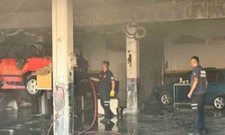 Suluova Sanayi Sitesinde araç yangını