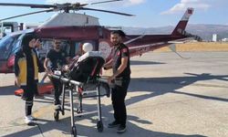 80 yaşındaki hasta için ambulans helikopter havalandı