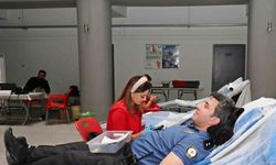 Ardahan’da polislerden kan bağışına destek