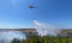 Bozcaada’da ziraat alanında başlayan yangın ormanlık alana sıçradı