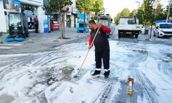Düzce sokakları deterjanla yıkandı