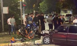 Otomobil ile motosiklet kavşakta çarpıştı: 1 yaralı