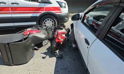 Otomobille motosiklet çarpıştı; 1 yaralı