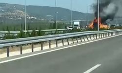 Seyir halindeki tır alev topuna döndü