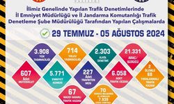 Trafik denetimlerinde 1 haftada 21 bin 938 araç kontrol edildi