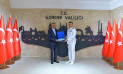 Edirne Valisi Sezer, Tuğamiral Serkan Tezel'i kabul etti