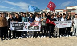 Kırklareli'nde üniversite öğrencileri İsrail'in Filistin'e yönelik saldırılarını protesto etti