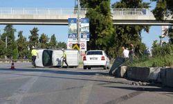 Takla atan araçtan burnu bile kanamadan çıktı