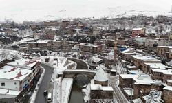 Bitlis’in tarihi mekanları karda kartpostallık görüntüler oluşturdu