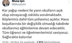 Kütahya Valisi Işın’dan ’Kar tatili yok’ açıklaması