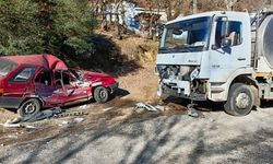 Çan'da süt tankeriyle çarpışan otomobilin sürücüsü yaralandı