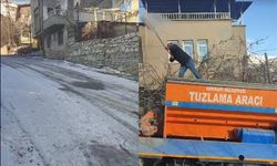 Hakkari’de yollar buz kesti, tuzlama çalışması başlatıldı