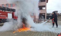 Hisarcık Anadolu Lisesi’nde yangın tatbikatı