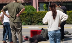 Ticari taksi ile kurye çarpıştı: 1 yaralı