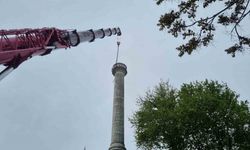 Beylikdüzü’nde Bakırcılar Sanayi Camii’nin eskiyen minaresi kontrollü olarak yıkıldı
