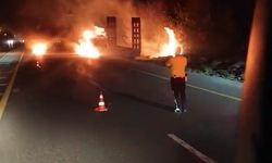Elazığ’da tır alev alev yandı