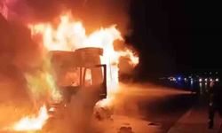 Kahramanmaraş’ta tır alev alev yandı
