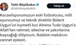 Kocaelispor Kulübü ve Tahir Büyükakın’dan Bülent Uygun’a başsağlığı mesajı