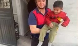 Oyun oynarken mahsur kalan çocuğu itfaiye ekipleri kurtardı