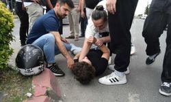Kırklareli'nde motosiklet sürücüsünün yaralandığı kaza güvenlik kamerasında