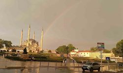 Edirne’de yağmur sonrası gökkuşağı şöleni