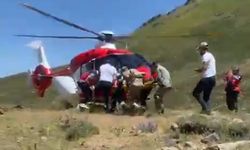 Yaylada yaralanan vatandaş helikopterle hastaneye kaldırıldı