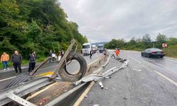 Düzce'de makasyalan tır trafiği felç etti
