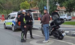 Hayrabolu'da motosiklet sürücülerine yönelik denetim